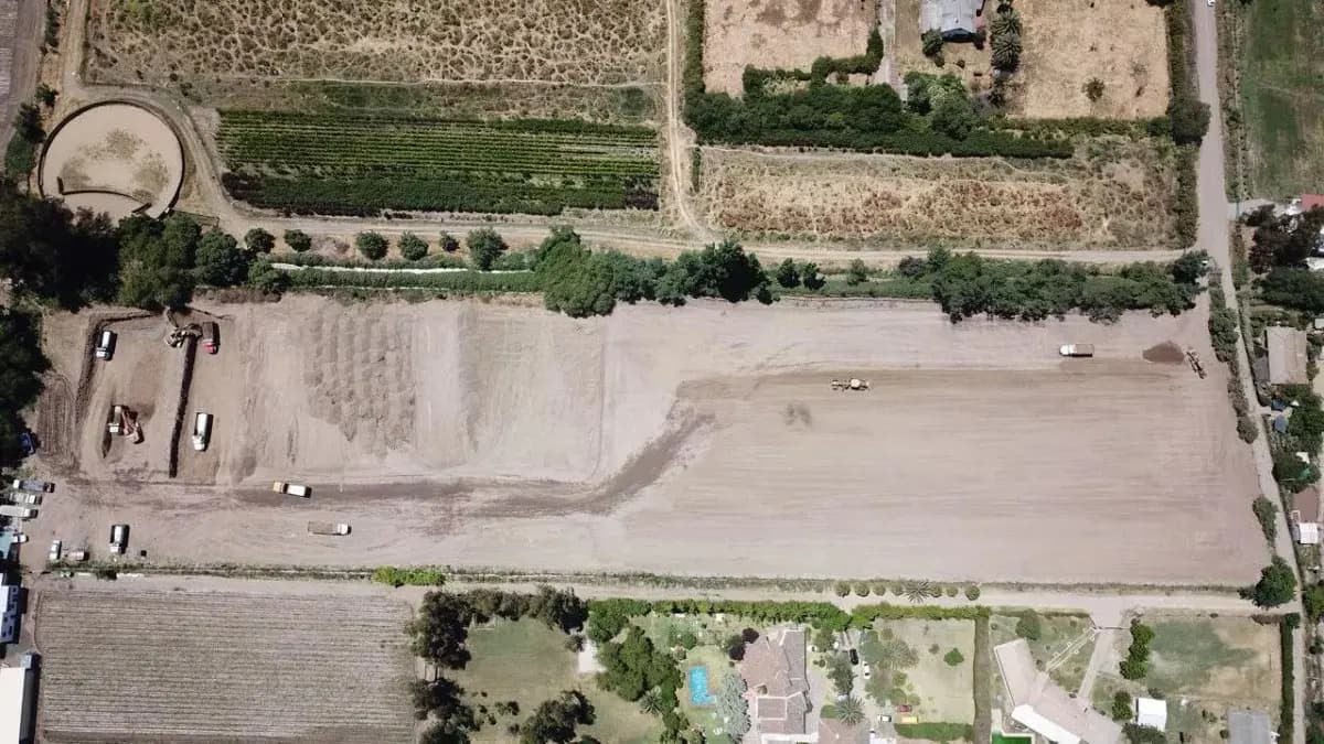 Vista aérea cenital del terreno